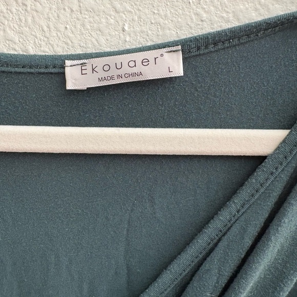 Delivery/ Nursing Gown Dress, Ekouaer, Large, Deep Green - Picture 2 of 3